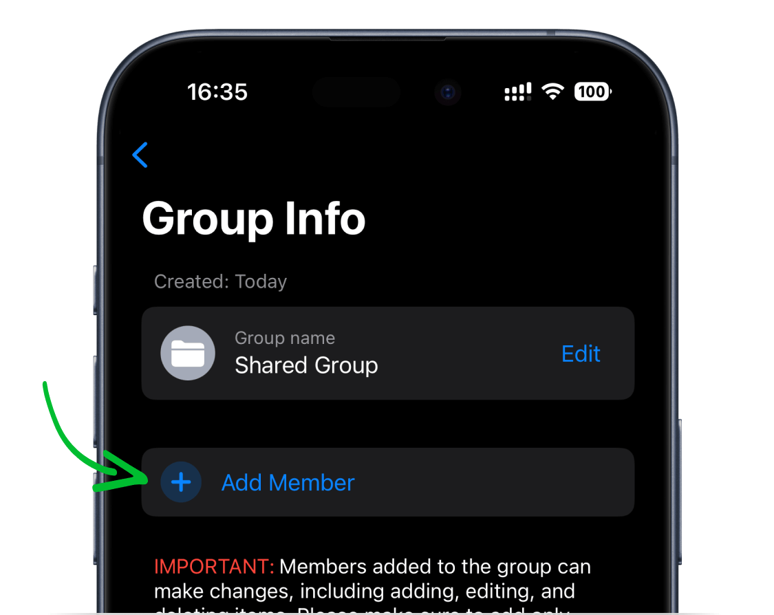 how to add a new member to a shared group - add member