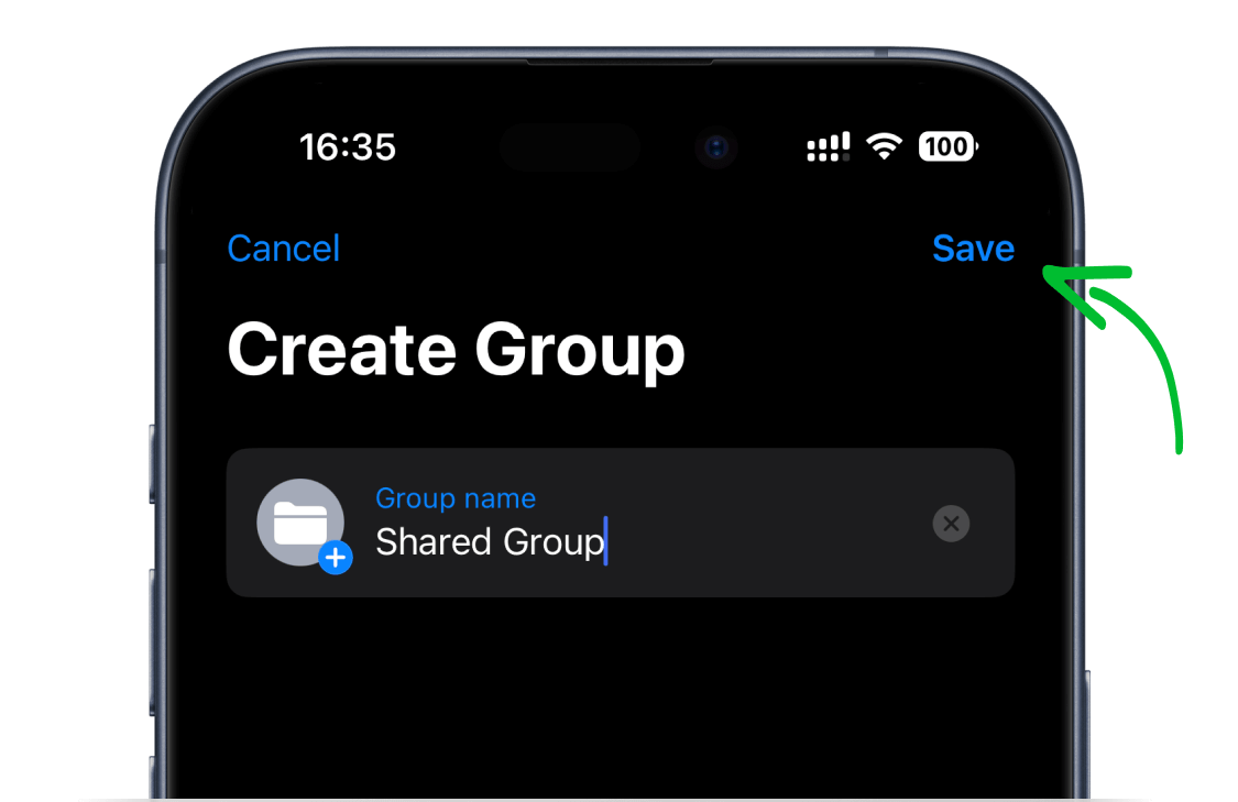 how to add a new member to a shared group - save