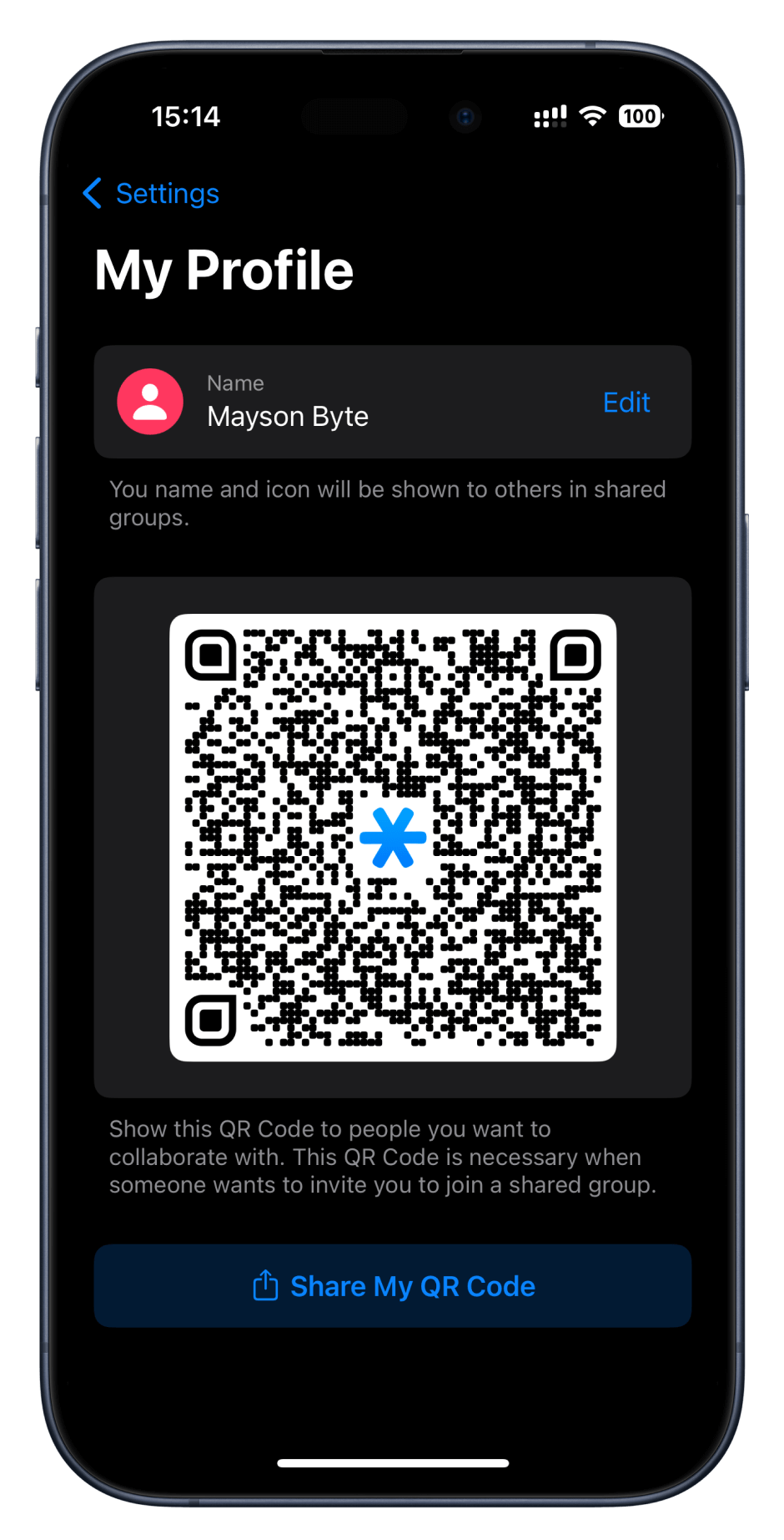 how to find your profile qr code